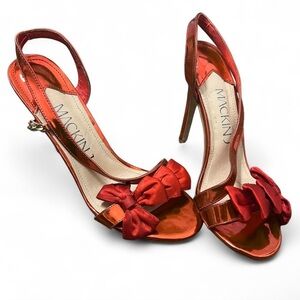 Red Women's Heels with Bow Detail